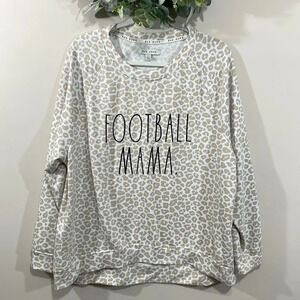 Rae Dunn “Football Mama” Leopard Print Long Sleeve 1X